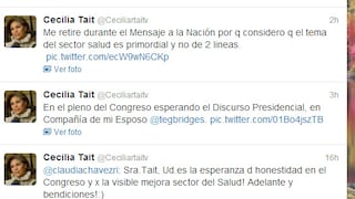 Cecilia Tait se fue molesta del Congreso por discurso de Humala