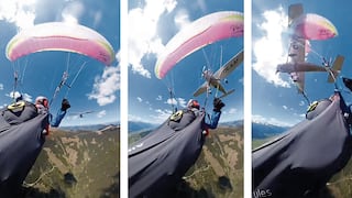 Avioneta impacta en pleno vuelo a parapente y de milagro todos salen ilesos