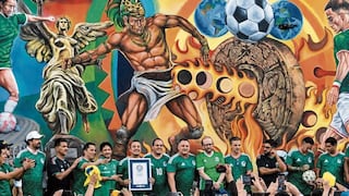 Inmenso mural mundialista en México une pasión por fútbol y cultura popular