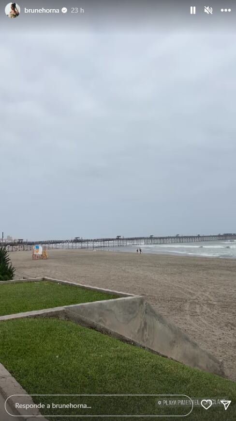 Brunella Horna en playa Pimentel en Chiclayo
