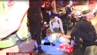Policía resulta herido tras impactar motocicleta con bus interprovincial en La Victoria | VIDEO