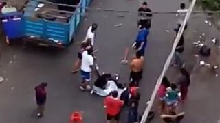Gamarra: bronca entre serenos y ambulantes deja heridos y detenidos (VIDEO)