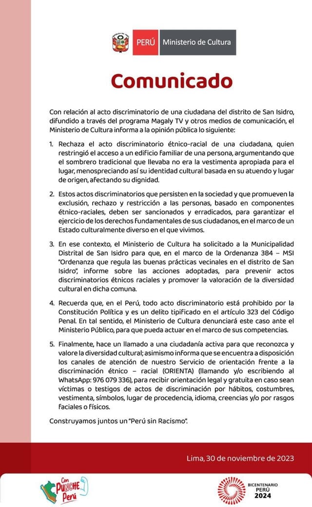 Ministerio de Cultura respalda a Deysi Araujo tras recibir comentarios racistas