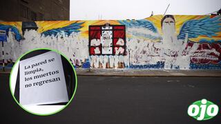 “La pared se limpia, los muertos no regresan”: el mensaje dejado cerca a mural destruido en honor a Inti Sotelo y Jack Pintado | VIDEO