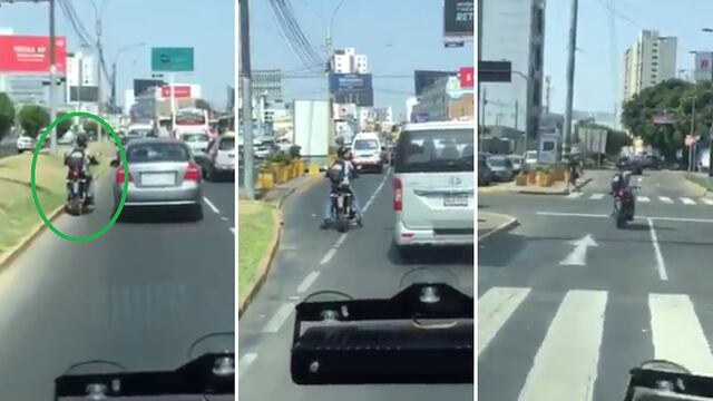 Motociclista despeja la pista para que los bomberos pasen durante emergencia (VIDEO)