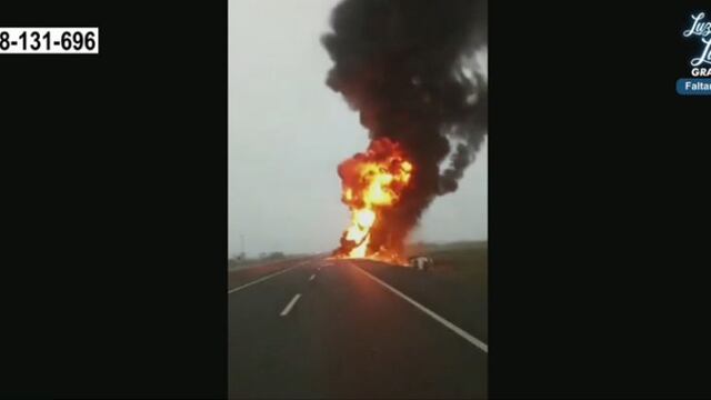 Chincha: camión cisterna que transportaba combustible se incendió en la Panamericana Sur