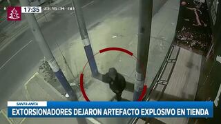 Presuntos extorsionadores detonaron explosivo en la puerta de un local en Santa Anita (VIDEO)