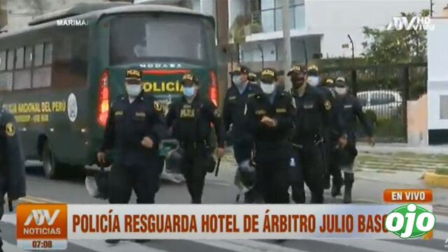 Julio Bascuñán: despliegue policial en hotel donde se hospeda el árbitro chileno │VIDEO