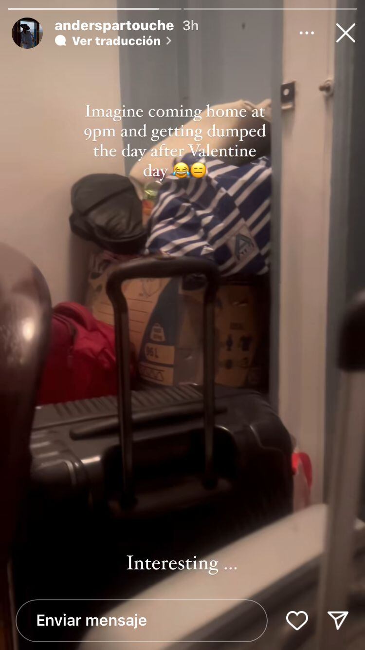 Historia de Instagram de Anders Partouche.