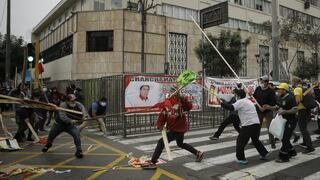 Reportan enfrentamiento entre simpatizantes de Fuerza Popular y Perú Libre en exteriores del JNE | FOTOS