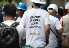 Mineros protestan para llegar al Congreso y que se derogue decreto que atenta contra formalización