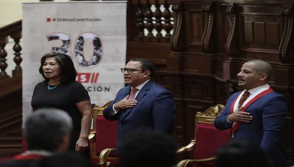 Ceremonia por el 30 aniversario de la Constitución del Perú  en el congreso de la República. Foto: Hugo Pérez / @photo.gec