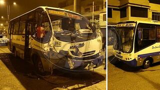 ​Buses de la misma empresa de transportes chocan tras hacer 'correteo' (FOTOS y VIDEO)