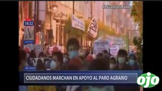 Paro Agrario: Grupo de personas marchan en apoyo a trabajadores agroindustriales | VIDEO