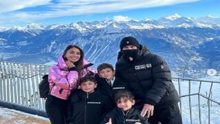 Las vacaciones de Lionel Messi, Antonela Roccuzzo y sus hijos en la nieve (FOTOS)