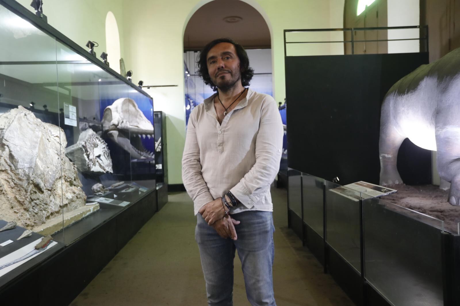 OJO| El paleontólogo Rodolfo Salas-Gismondi es investigador del Departamento de Paleontología de Vertebrados del museo. FOTO: JESÚS SAUCEDO