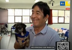 Elector asume como miembro de mesa y se queda junto a su perrita