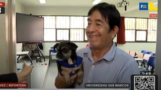 Elector asume como miembro de mesa y se queda junto a su perrita