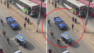 Venezolanos atacaron con piedras camioneta de serenazgo en Los Olivos│VIDEO