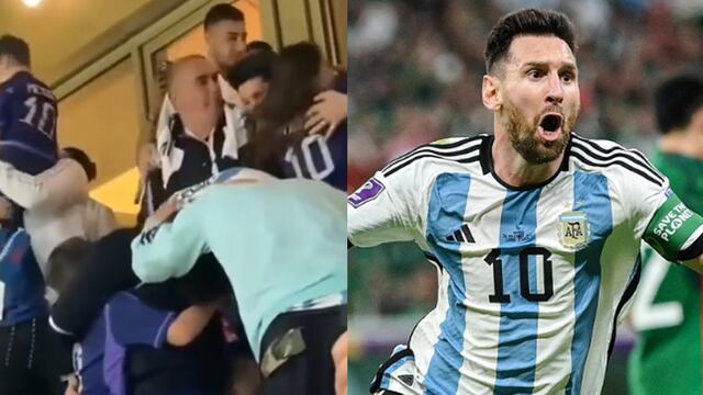 Familia de Messi y su emotiva celebración tras el triunfo de Argentina sobre México en el Mundial 2022