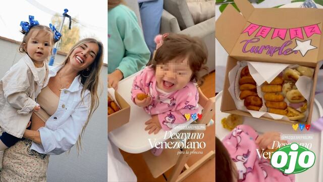 Korina Rivadeneira sorprende a su hija con desayuno venezolano por su primer añito │VIDEO