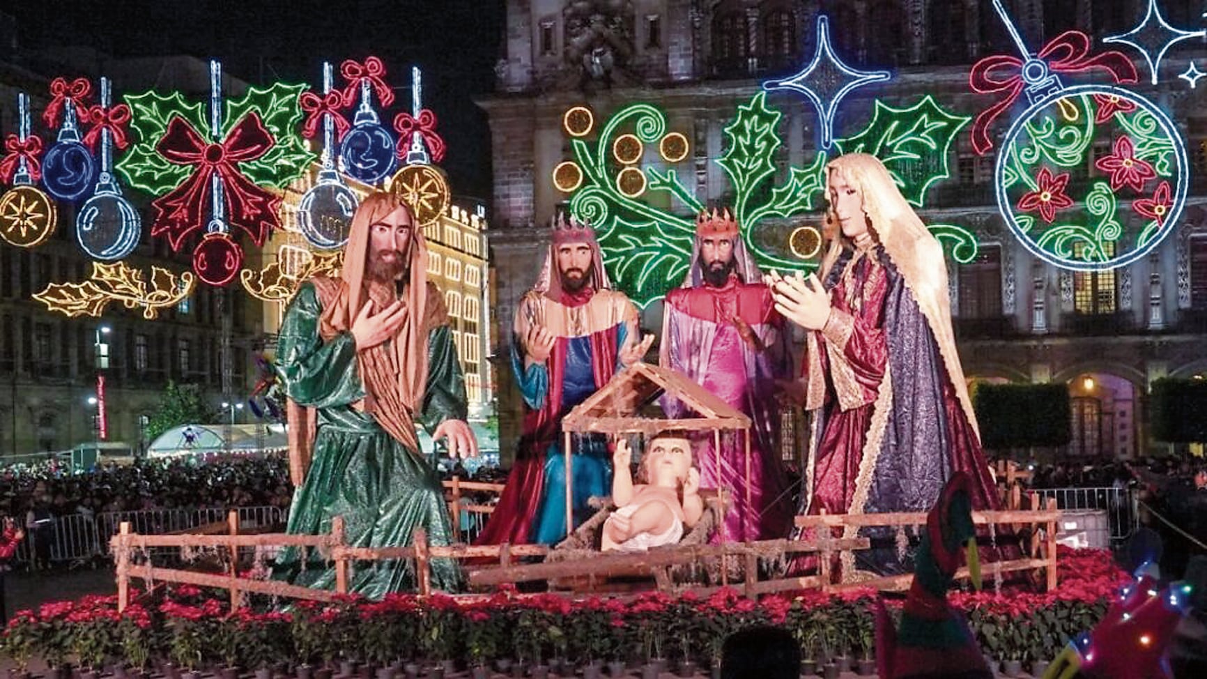 El gran nacimiento en la Ciudad de México atrae a visitantes.
