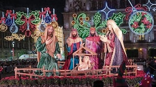 Nacimiento gigante tiene a Niño Jesús de seis metros y acuden a rezarle