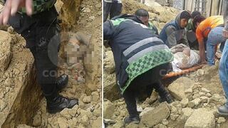 Muro cedió y sepultó a obrero pero 20 minutos después dio señales de vida (FOTOS y VIDEO)