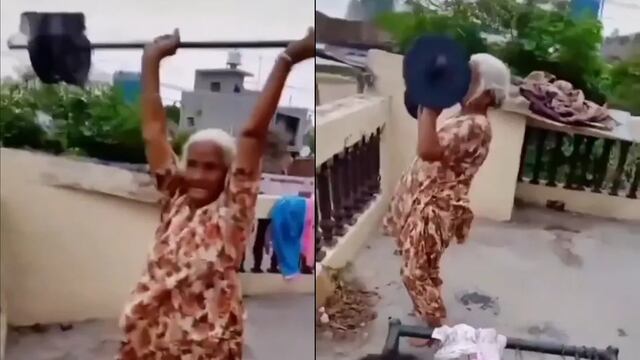 Abuelita de 80 años levanta pesas y causa asombro en redes sociales