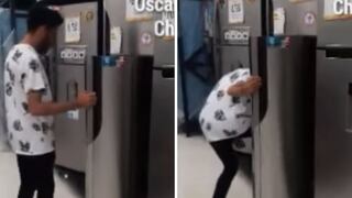 El inesperado final de un joven que se metió a una refrigeradora (VIDEO)