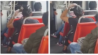 Mujer no pierde el tiempo y se pinta el cabello en pleno viaje en bus (VIDEO)