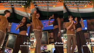 Estadounidense se pone nervioso al escuchar cantar a una joven peruana en karaoke