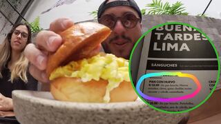 Youtuber prueba el famoso pan con huevo de 22 soles (VIDEO)