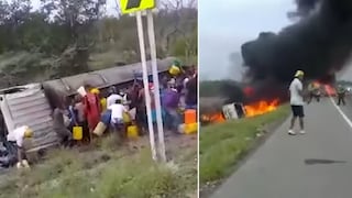 Pobladores saqueaban camión de combustible, pero explosión terminó matándolos | VIDEO 