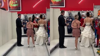 Mujer vestida de novia irrumpe en tienda donde trabaja su pareja y le exige casarse en ese momento