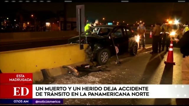 Un muerto y un herido dejó choque de auto contra muro de contención en San Martín de Porres | VIDEO