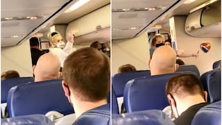 Aeromoza se puso a bailar luego que pareja que no quería usar mascarilla fuera expulsada del avión 
