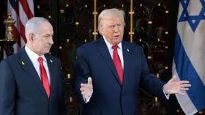 Al lado de su aliado Benjamín Netanyahu, el presidente Donald Trump confirma ataque terrestre en Venezuela.