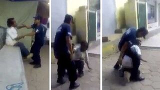 ​Policía se burla de indigente, lo humilla y hasta lo agarra de ‘caballito’ (VÍDEO)