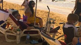 Coronavirus: Turista es captado tomando sol y con tanque de oxígeno | FOTO