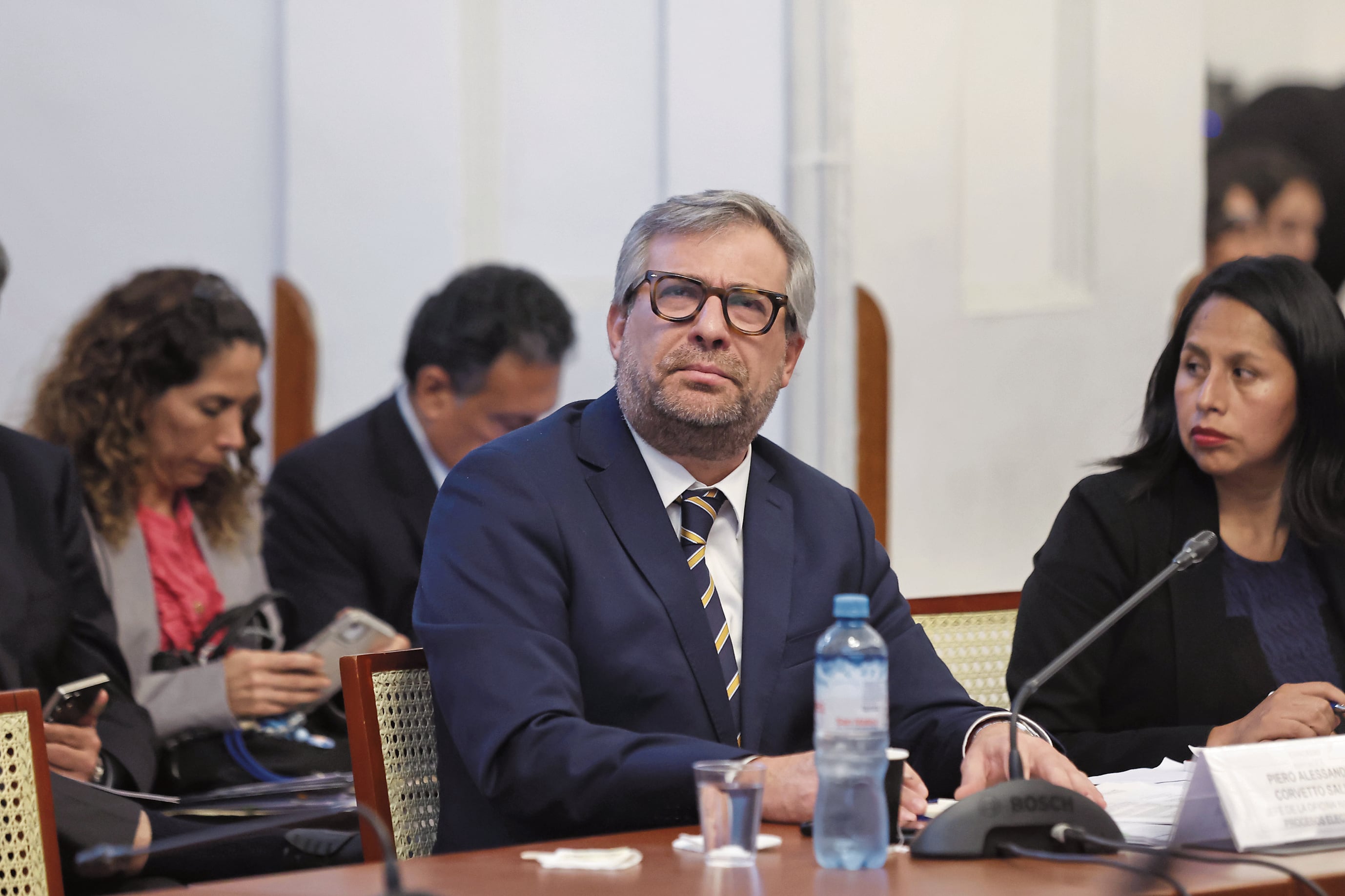 El jefe de la Oficina Nacional de Procesos Electorales (Onpe), Piero Corvetto, se presentó en la Comisión de Fiscalización, del Congreso. Fotos: Joel Alonzo/ @photo.gec