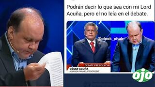“Ni acuña”: usuarios recuerdan con memes a César Acuña tras ver a López Aliaga leyendo en el debate