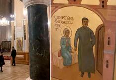 Georgianos derechistas protestan tras la retirada de icono religioso con la imagen de Stalin