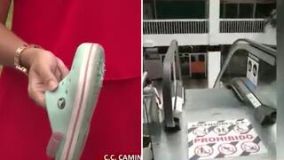 Escalera eléctrica casi "traga" pie de niñita en centro comercial de Surco (VIDEO)
