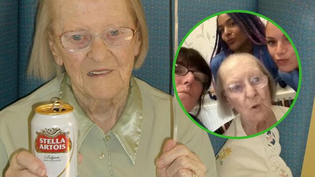 Abuelita de 100 años confiesa el secreto de su longevidad: cerveza y galletas 