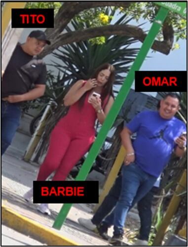 "Omar" junto a su pareja y su hermano captados en seguimiento por agentes de la Dirandro.