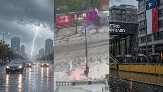 Tormenta eléctrica con granizada azota con dureza a Santiago de Chile
