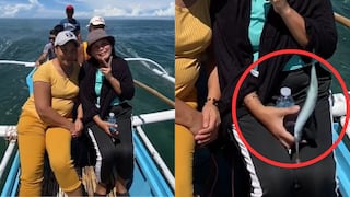 Mujer pierde su celular por culpa de un pez cuando estaba punto de tomarse fotos