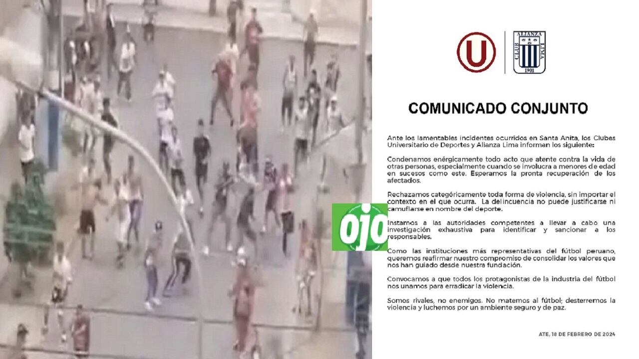 Rechazan enfrentamientos entre barristas. (X - Captura de video RPP)