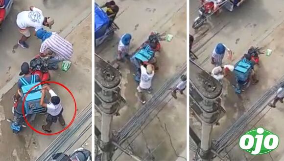 Ojo - Protestantes le roban el pedido a un repartidor